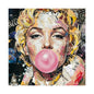 Pop Art Satin Poster — Iconic Blonde Portrait with Bubblegum