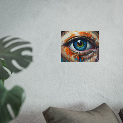 Vibrant Blue Eye Surreal Wall Art Print