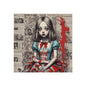 Gothic Alice Fine Art Print — Dark Vintage Newspaper Collage with Blood-Splatter