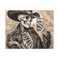 Skeleton Cowboy Canvas Print — Western Skull Selfie Wall Art (Matte Stretched)
