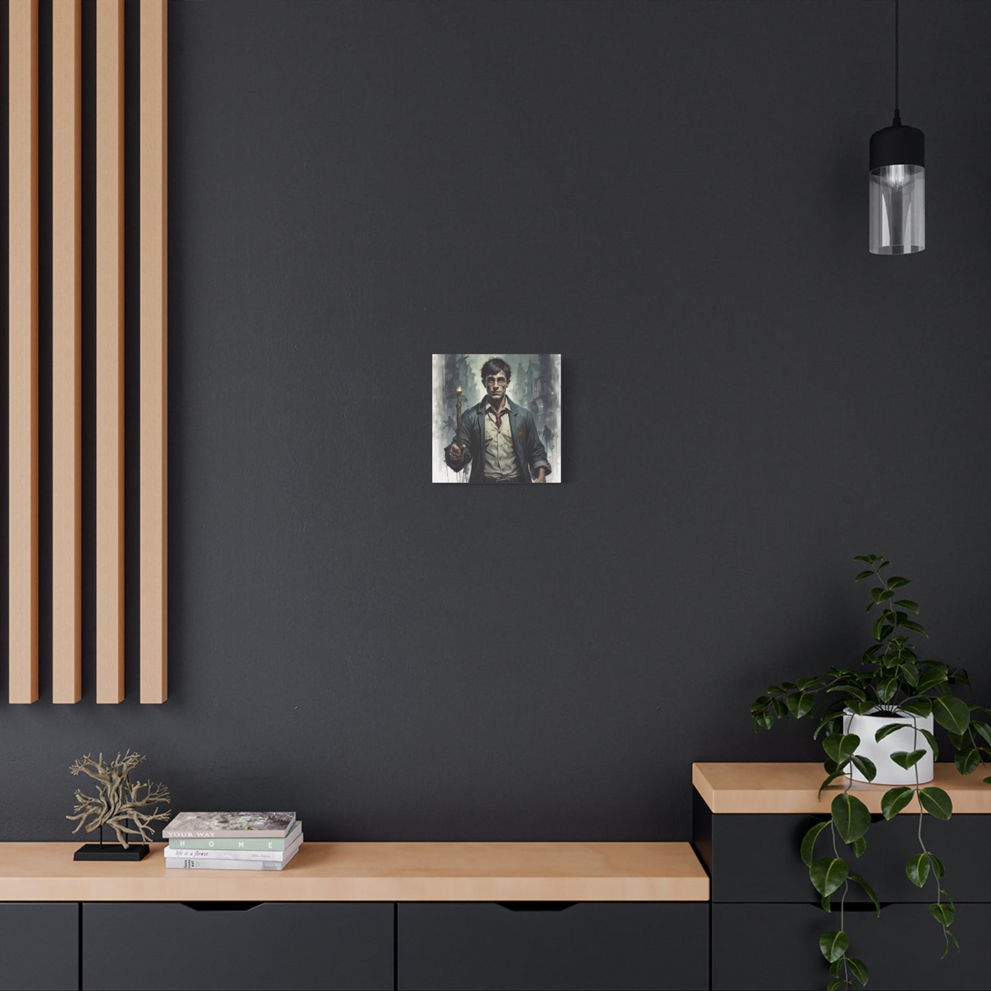 Dark Harry Canvas Print — Moody Urban Fantasy Stretched Wall Art