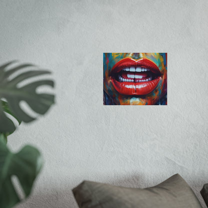 Colorful Pop Art Lip Poster Fine Art Print