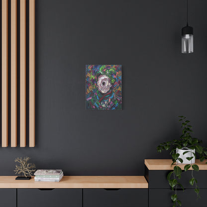 Abstract Floral Canvas Print — Colorful Impasto Rose Wall Art