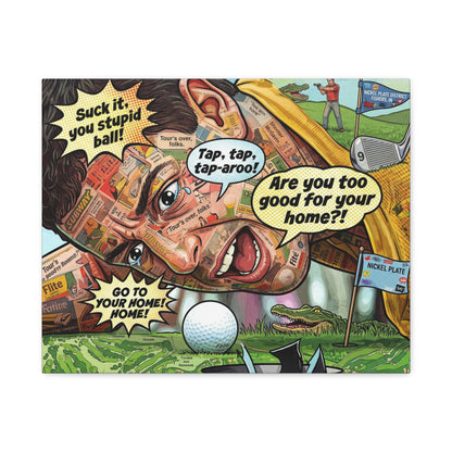Happy Golf Pop Canvas Art — Matte Stretched Canvas Print