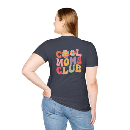 Cool Moms Club T-Shirt — Retro Floral Smiley Tee for Trendy Moms