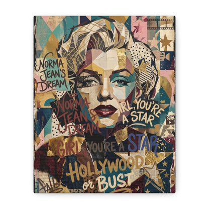 Hollywood Star Portrait Matte Canvas Wall Art, Stretched 1.25"
