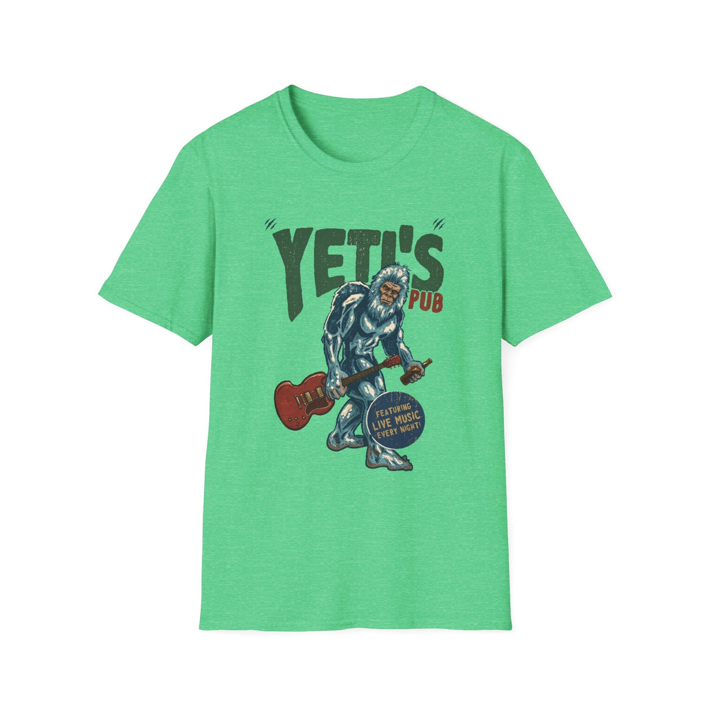 Yeti's Pub Graphic T-Shirt — Vintage Rock Band Snowman Design