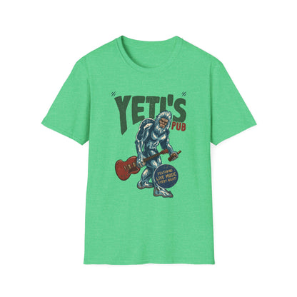 Yeti's Pub Graphic T-Shirt — Vintage Rock Band Snowman Design