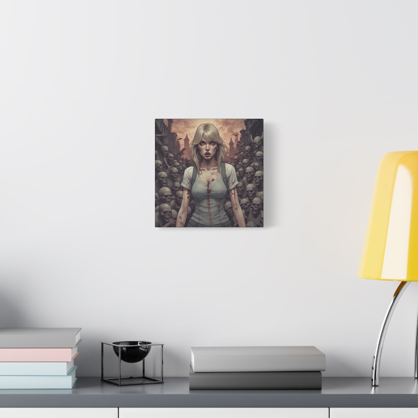 Zombie Swift Matte Canvas Wall Art — Gory Gothic Horror Illustration
