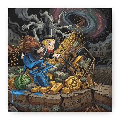 Greed Canvas Wall Art Print