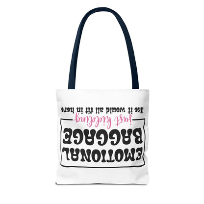 Emotional Baggage Tote Bag — Funny "Emotional Baggage (just kidding)" Reusable Shopper