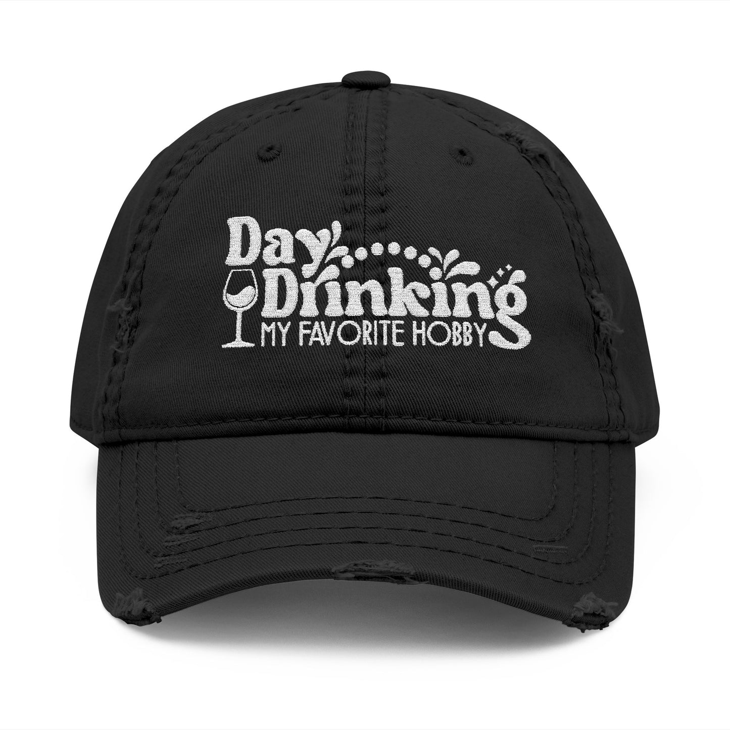 Day Drinking Squad Distressed Dad Hat — Embroidered Casual Baseball Cap