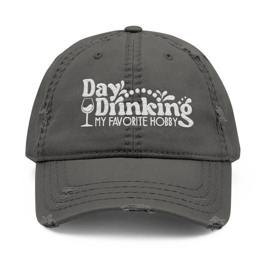 Day Drinking Squad Distressed Dad Hat — Embroidered Casual Baseball Cap
