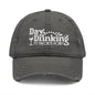 Day Drinking Squad Distressed Dad Hat — Embroidered Casual Baseball Cap