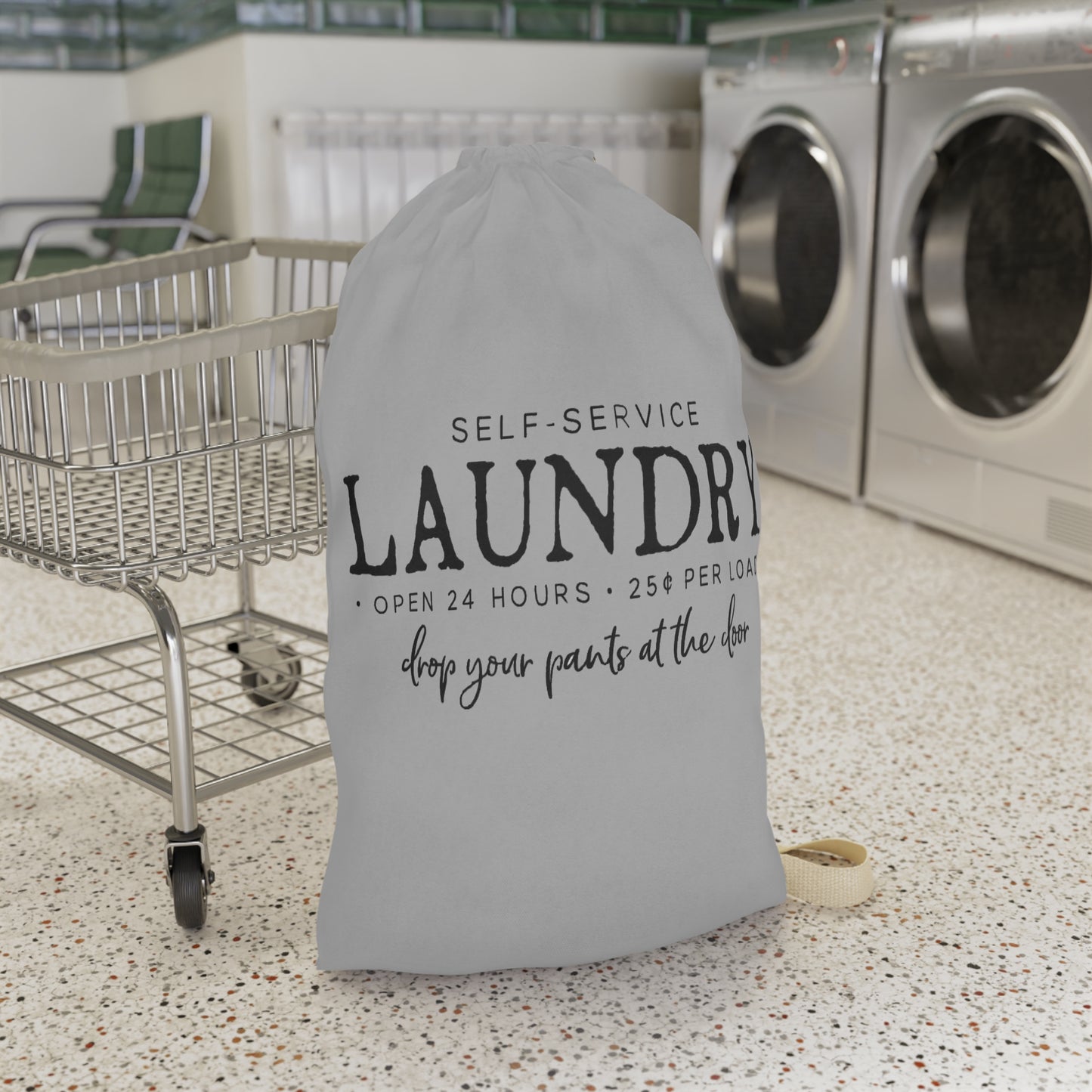 Laundry Bag – "Self-Service Laundry" Drawstring Tote for Dorms & Travel