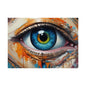 Vibrant Blue Eye Surreal Wall Art Print