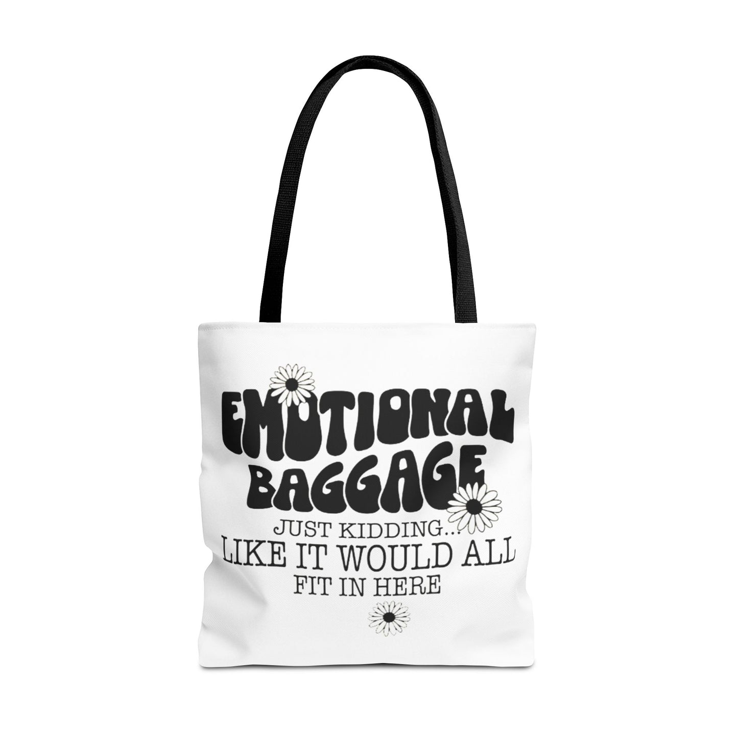Tote Bag — "Emotional Baggage" Funny Quote Tote with Daisy Vibe