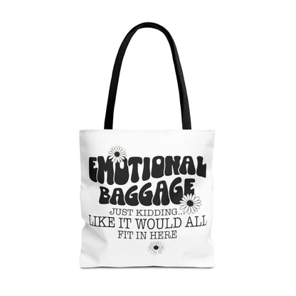 Tote Bag — "Emotional Baggage" Funny Quote Tote with Daisy Vibe