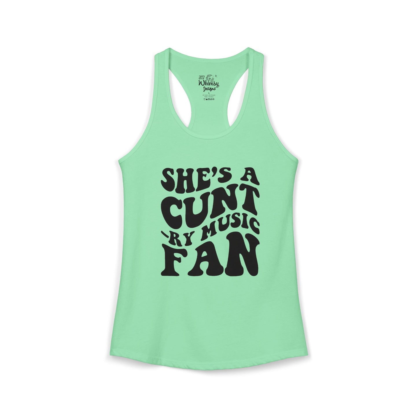 Women's Ideal "She's A CUNT-RY Music Fan" Racerback Tank