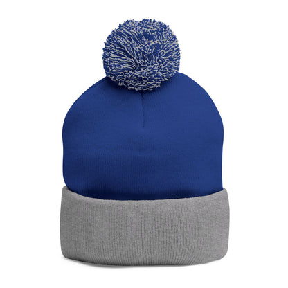 Embroidered Pom-Pom Beanie — "Spitters Are Quitters!" Cozy Winter Hat