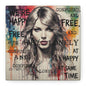 Taylor-Inspired Pop Portrait Matte Canvas Print — 'Happy, Lonely, Confused' Stretched Wall Art