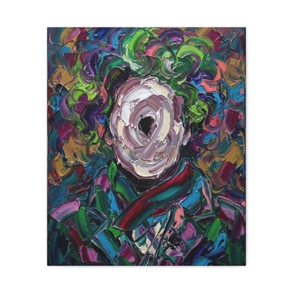 Abstract Floral Canvas Print — Colorful Impasto Rose Wall Art