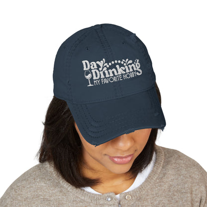 Day Drinking Squad Distressed Dad Hat — Embroidered Casual Baseball Cap