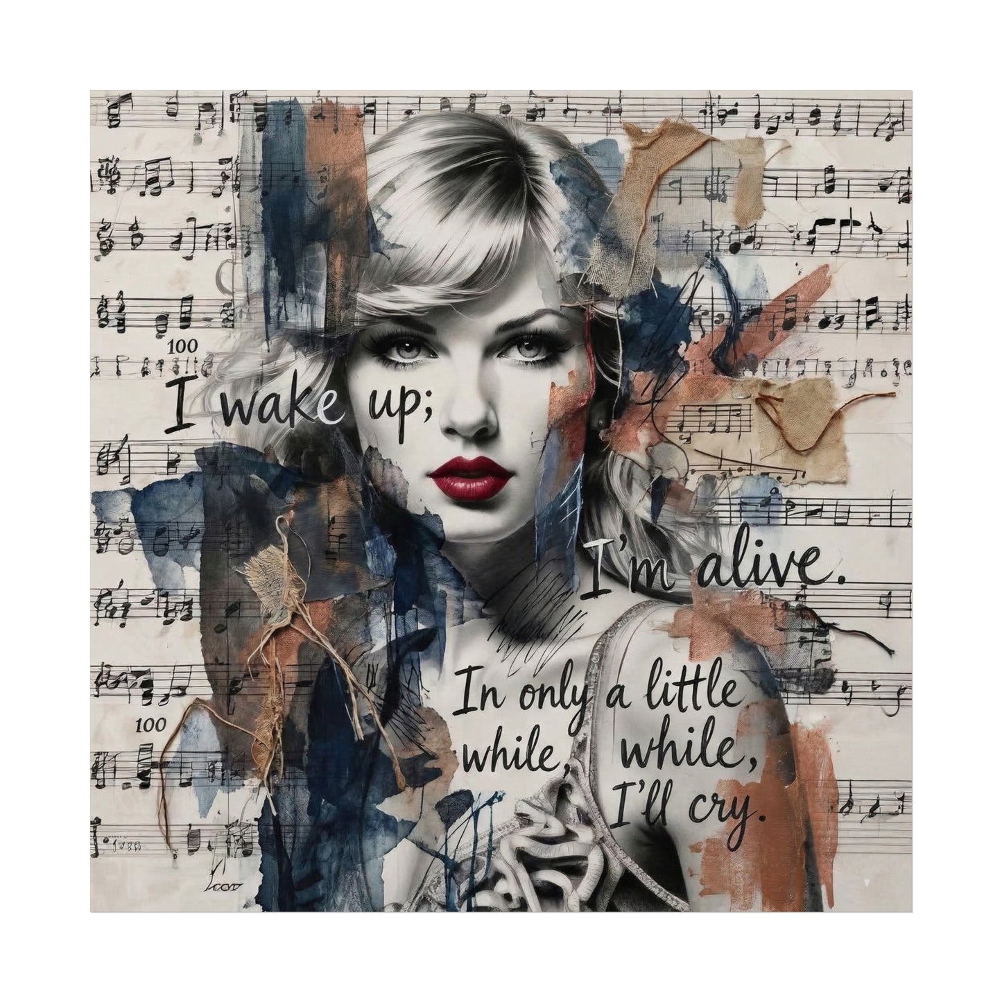 Swift Inspired Fine Art Poster — "I Wake Up; I'm Alive" Taylor-Inspired Music Portrait