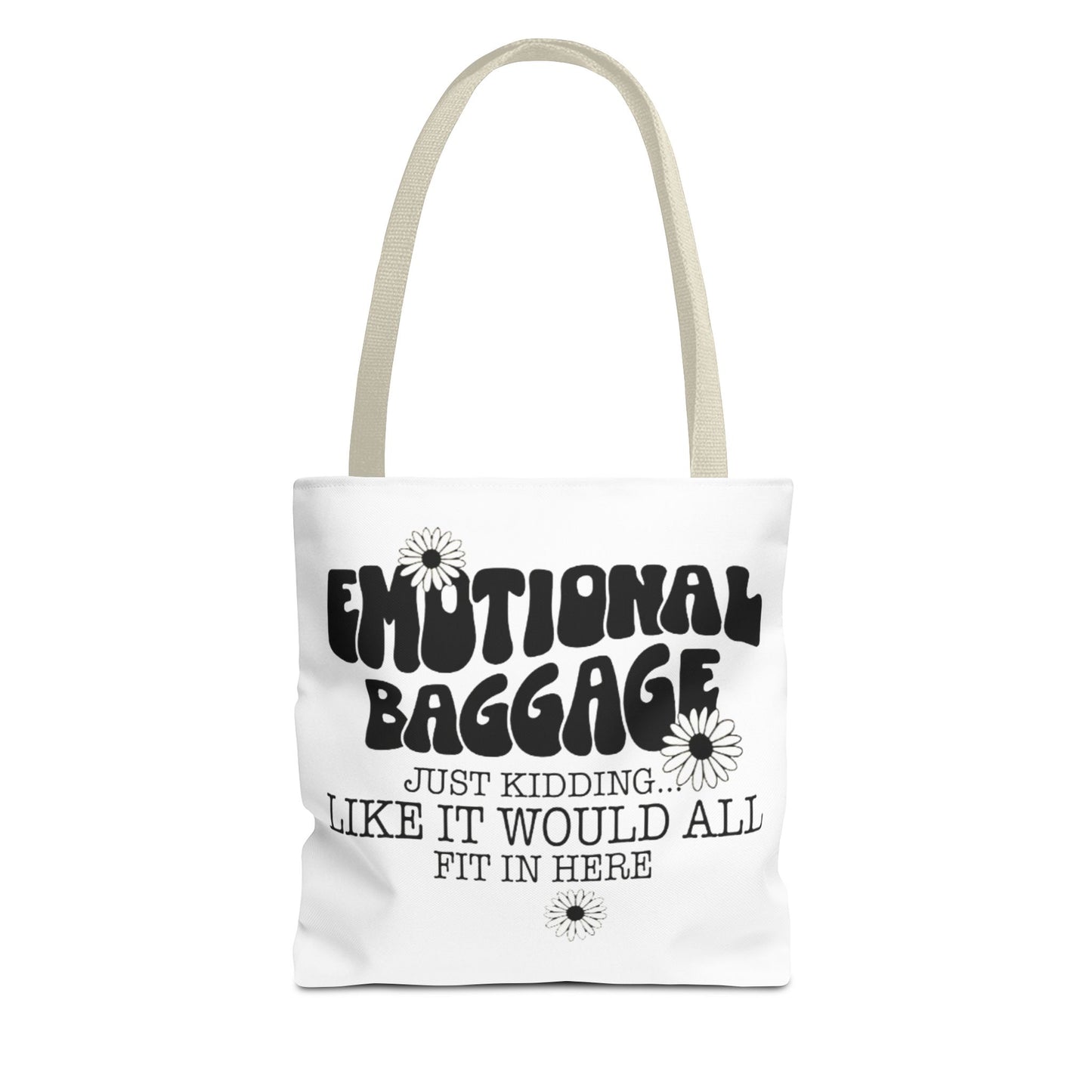 Tote Bag — "Emotional Baggage" Funny Quote Tote with Daisy Vibe