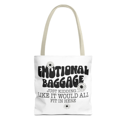 Tote Bag — "Emotional Baggage" Funny Quote Tote with Daisy Vibe