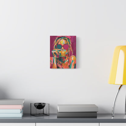 Pop Art Woman Drinking Coffee Canvas - Pink