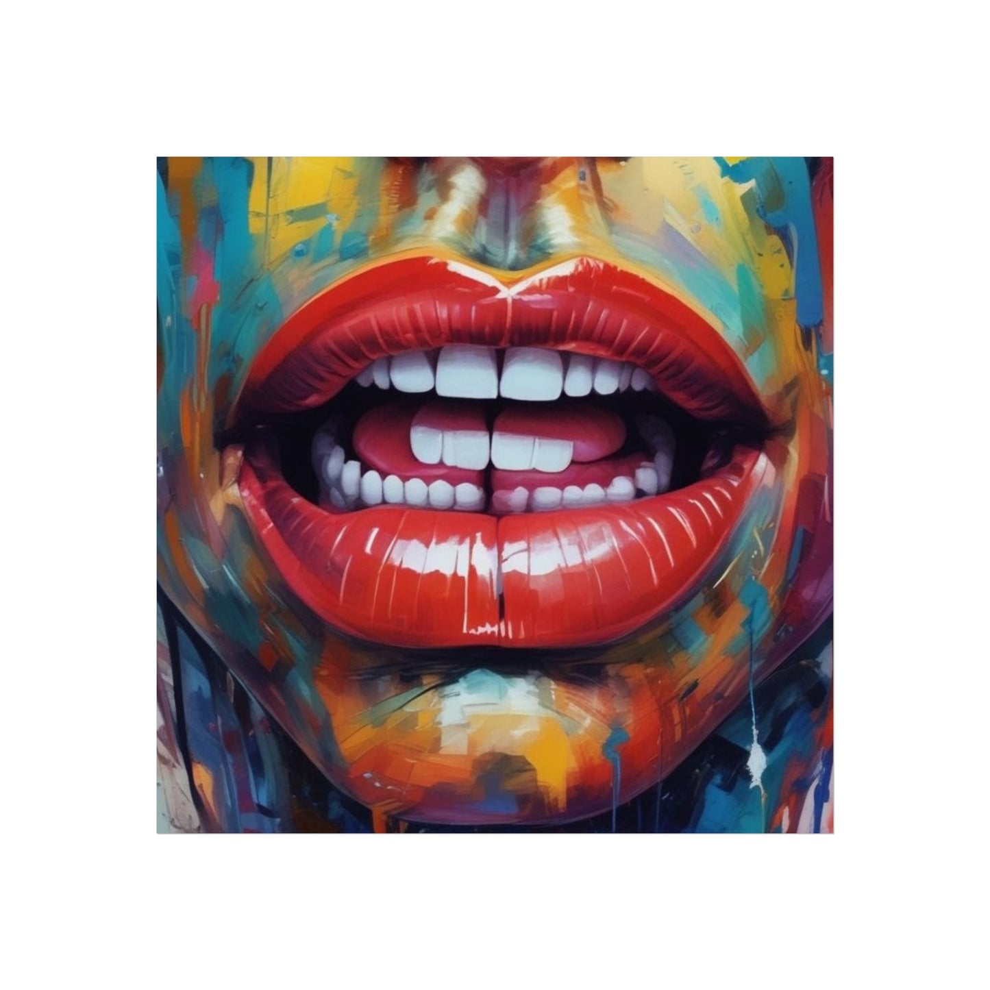 Colorful Pop Art Lip Poster Fine Art Print
