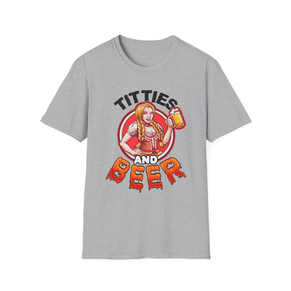 T-Shirt — "Titties and Beer" Oktoberfest Beer Girl Graphic Tee