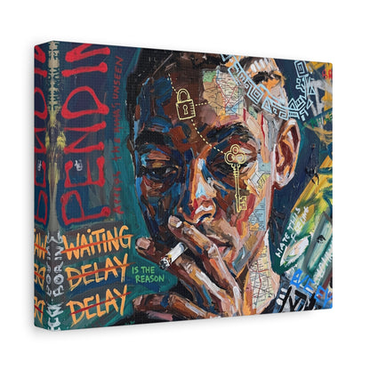 Urban Portrait Matte Canvas Print — 'Waiting Delay' Contemporary Street Art
