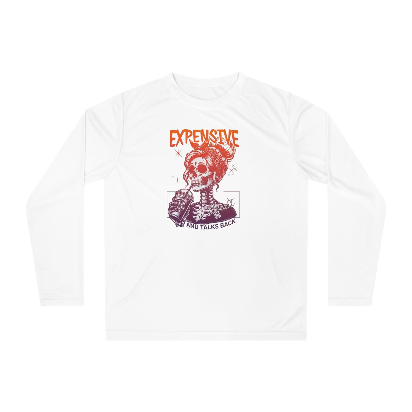 Expensive Skull Graphic Long Sleeve Shirt — “Expensive” Skeleton Design