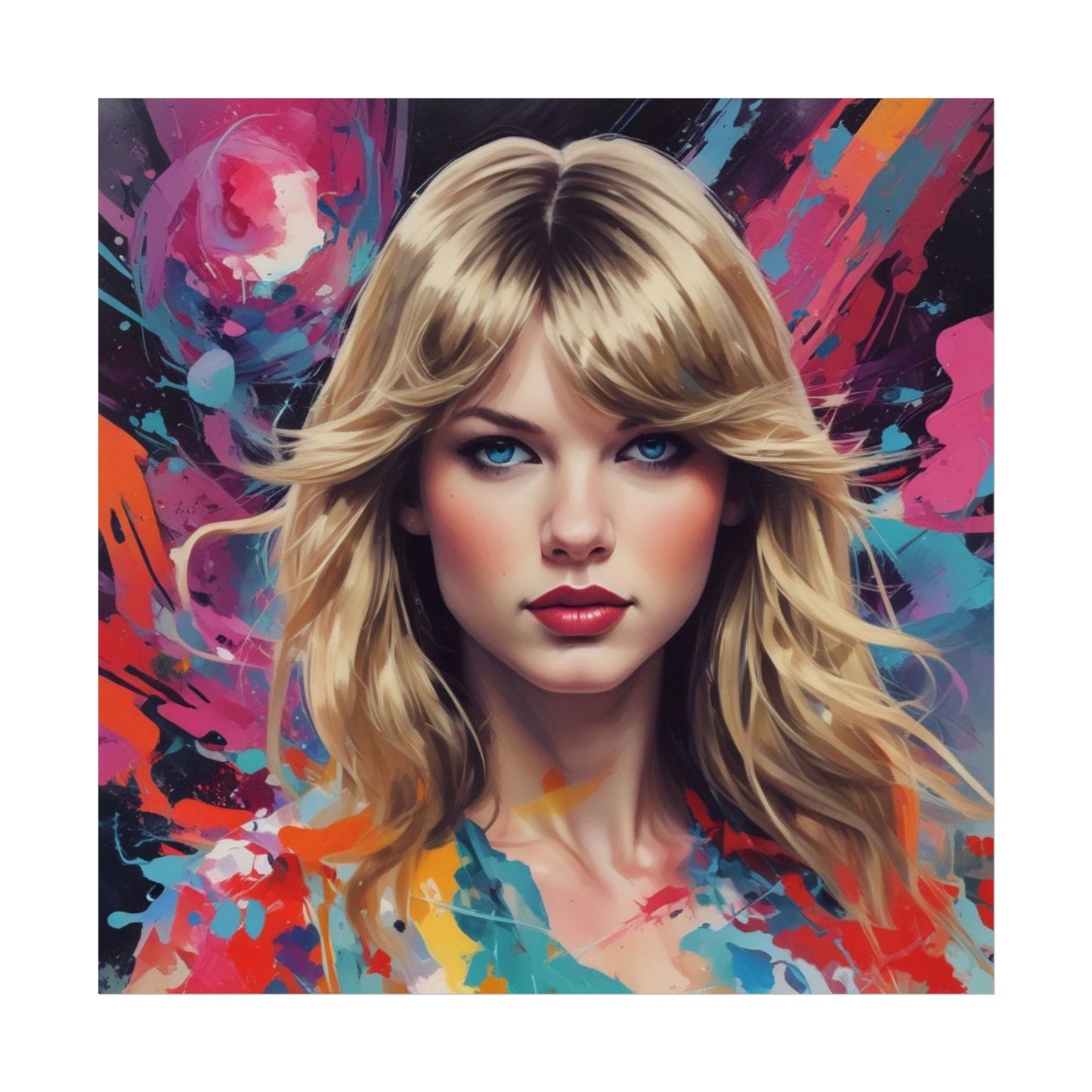 Taylor-Inspired Pop Art Portrait Poster Fine Art Wall Print