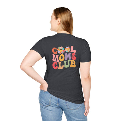 Cool Moms Club T-Shirt — Retro Floral Smiley Tee for Trendy Moms