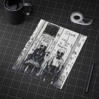 Skull Couple Art Print — “I Swear I Could Talk To You Forever” Gothic Wall Art