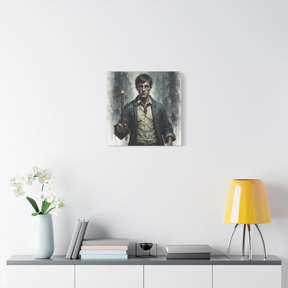 Dark Harry Canvas Print — Moody Urban Fantasy Stretched Wall Art