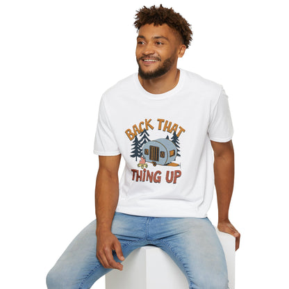 RV Camping T-Shirt — "Back That Thing Up" Retro Camper Graphic Tee
