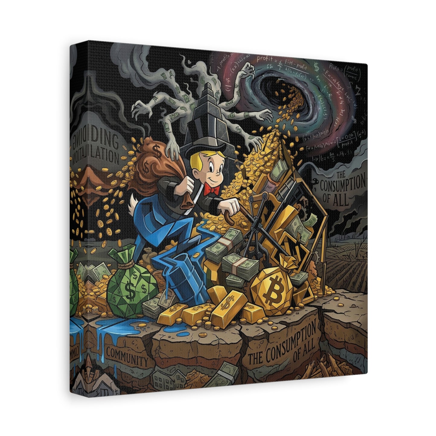 Greed Canvas Wall Art Print