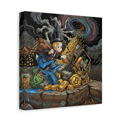 Greed Canvas Wall Art Print