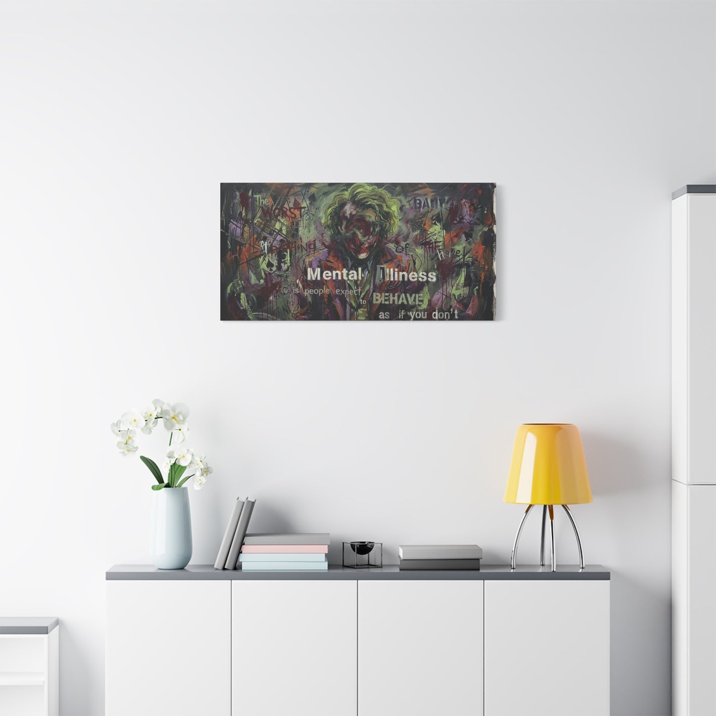 Joker Mental Health Abstract Canvas Wall Art — Matte Stretched 1.25"