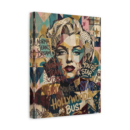 Hollywood Star Portrait Matte Canvas Wall Art, Stretched 1.25"