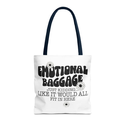 Tote Bag — "Emotional Baggage" Funny Quote Tote with Daisy Vibe