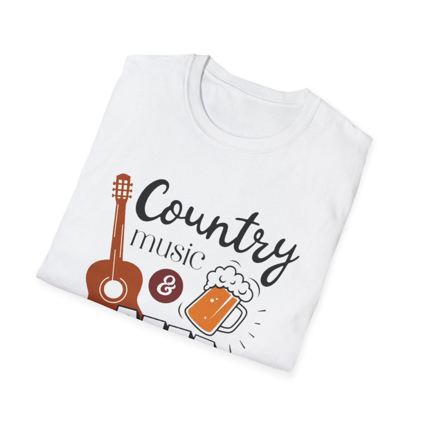 Country Music & Beer T-Shirt — "Country Music & Beer That's Why I'm Here" Graphic Tee