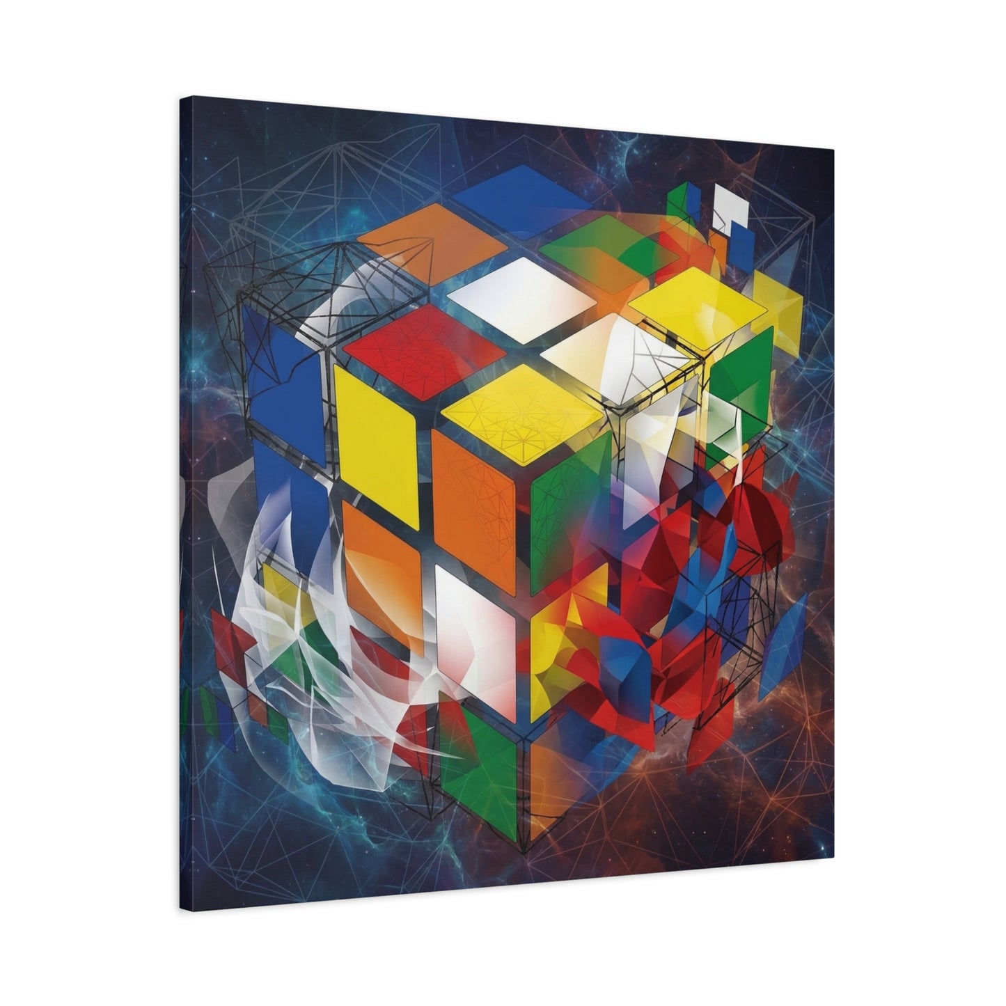 Magic Cube Abstract Canvas Wall Art Print — Matte Stretched Canvas