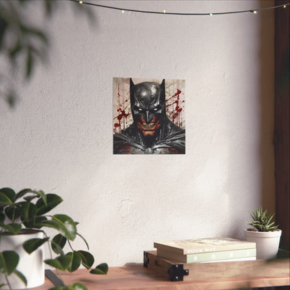 Horror Comic Fine Art Poster Print — Grinning Dark Knight Portrait