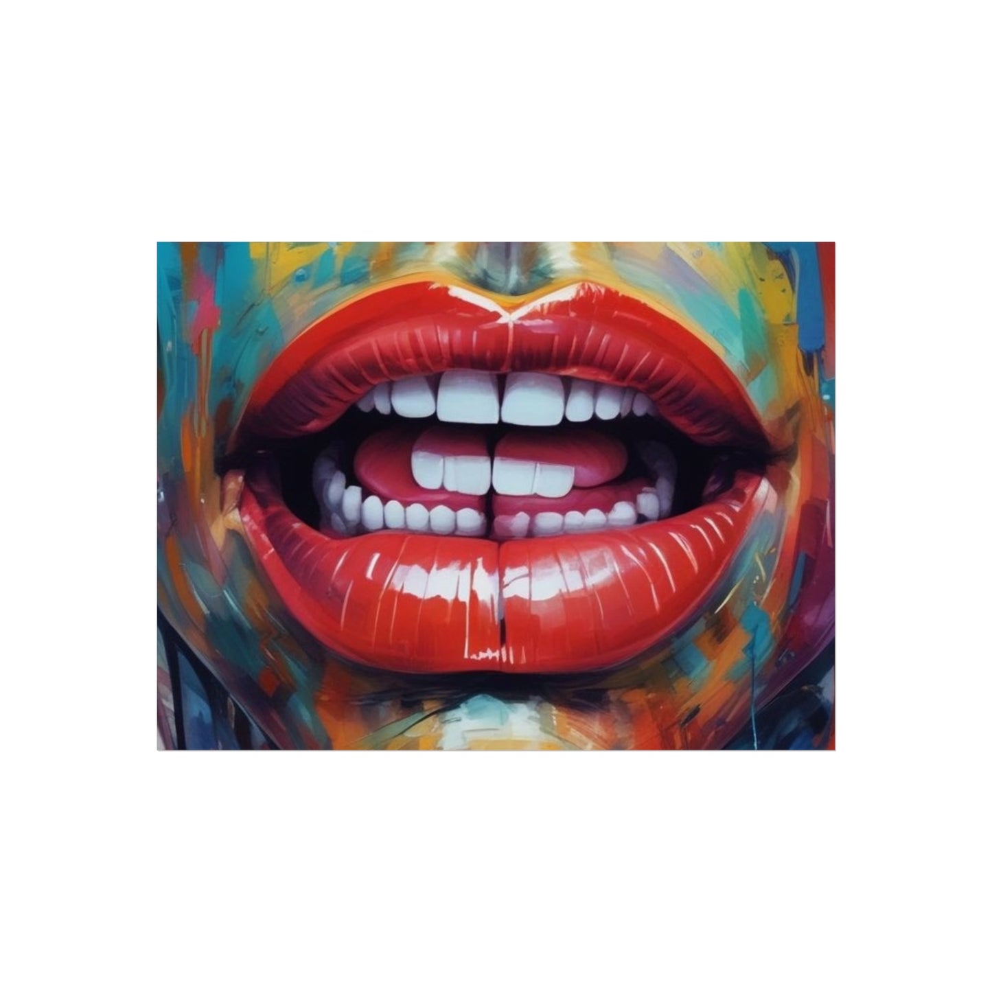 Colorful Pop Art Lip Poster Fine Art Print