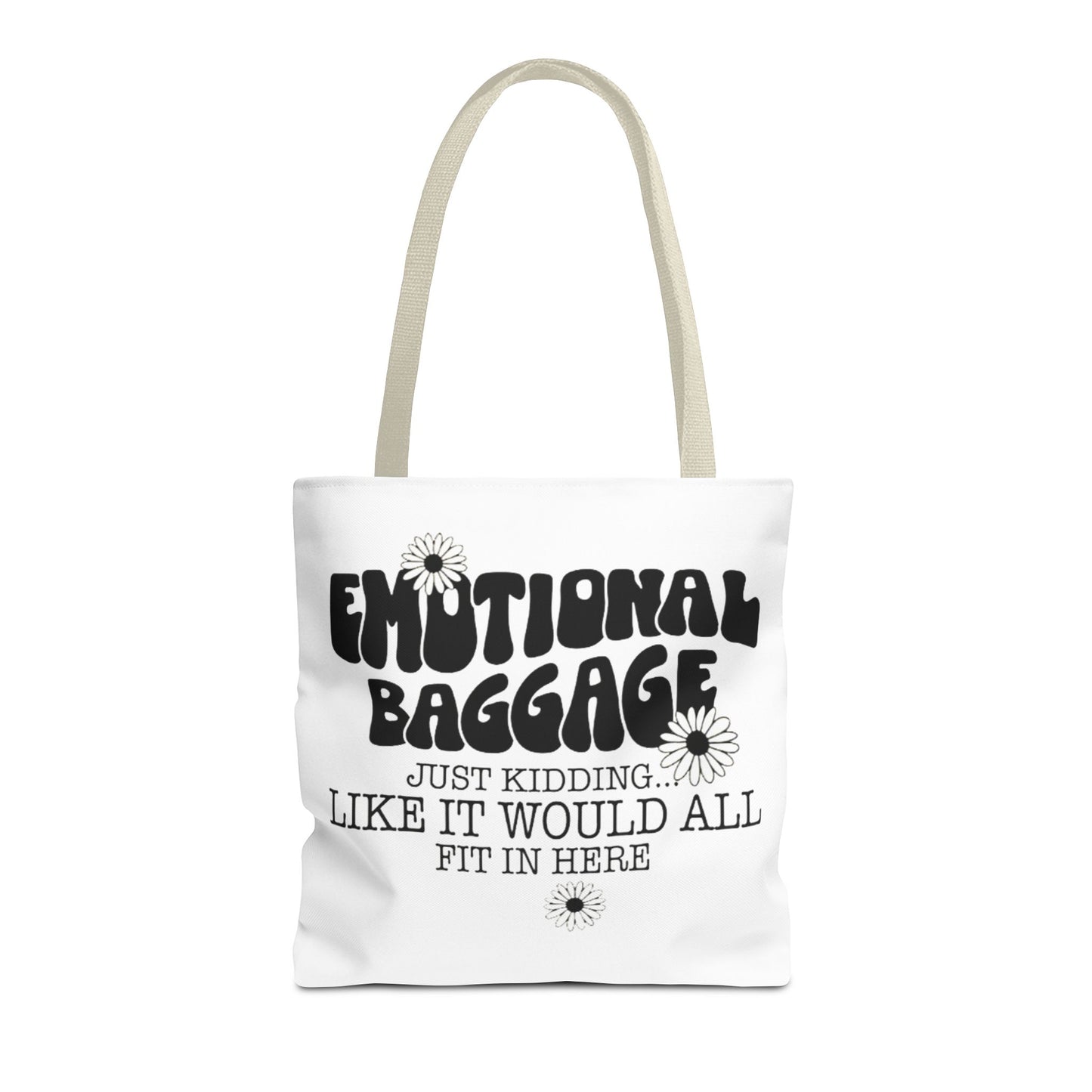 Tote Bag — "Emotional Baggage" Funny Quote Tote with Daisy Vibe
